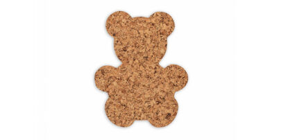 Dekorativer Korkuntersetzer großer Teddybär 28/23 cm Satz von 4 Stück