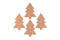 Weihnachtsschmuck aus Kork natürliche „Weihnachtsbaum“-Satz von 4 Stück - 3