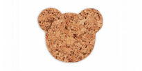 Dekorativer Korkuntersetzer kleiner Teddybär 14x11 cm Satz von 4 Stück - 2