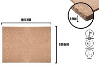 Selbstklebende Korkplatte 915x610x8 mm- feinkörnig - 3