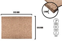 Korkplatte 3mm (915x610mm) –mittelkörnig - 3